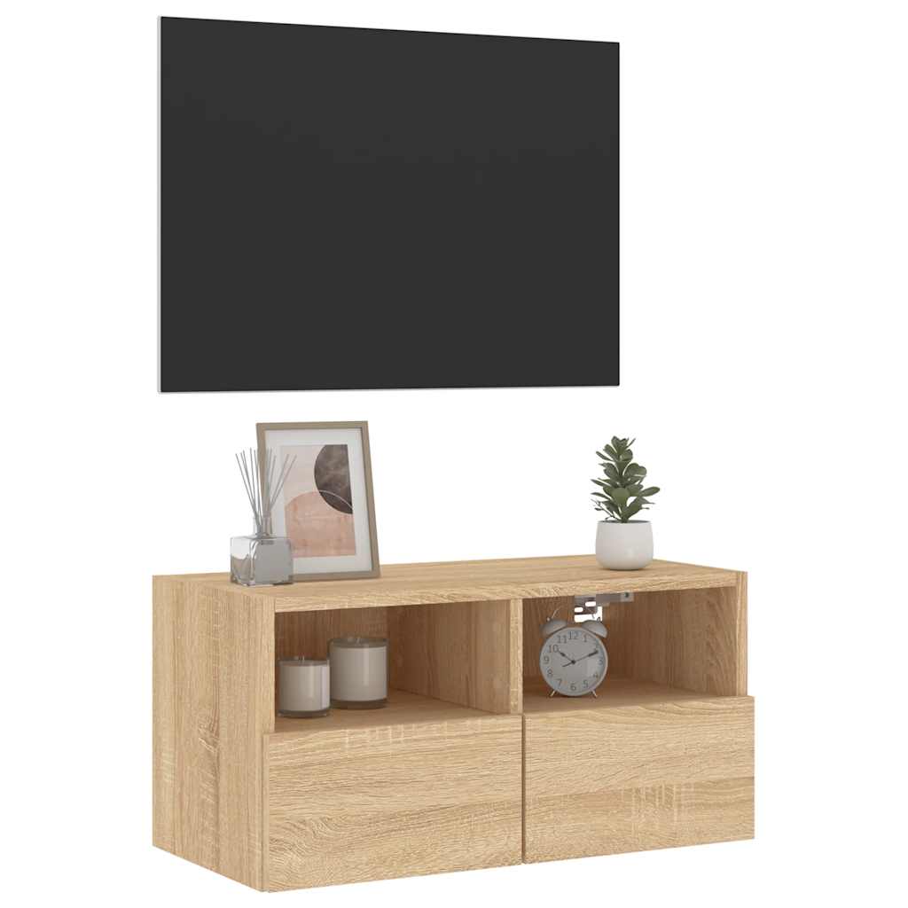 Zidni TV ormarić boja hrasta 60x30x30 cm od konstruiranog drva
