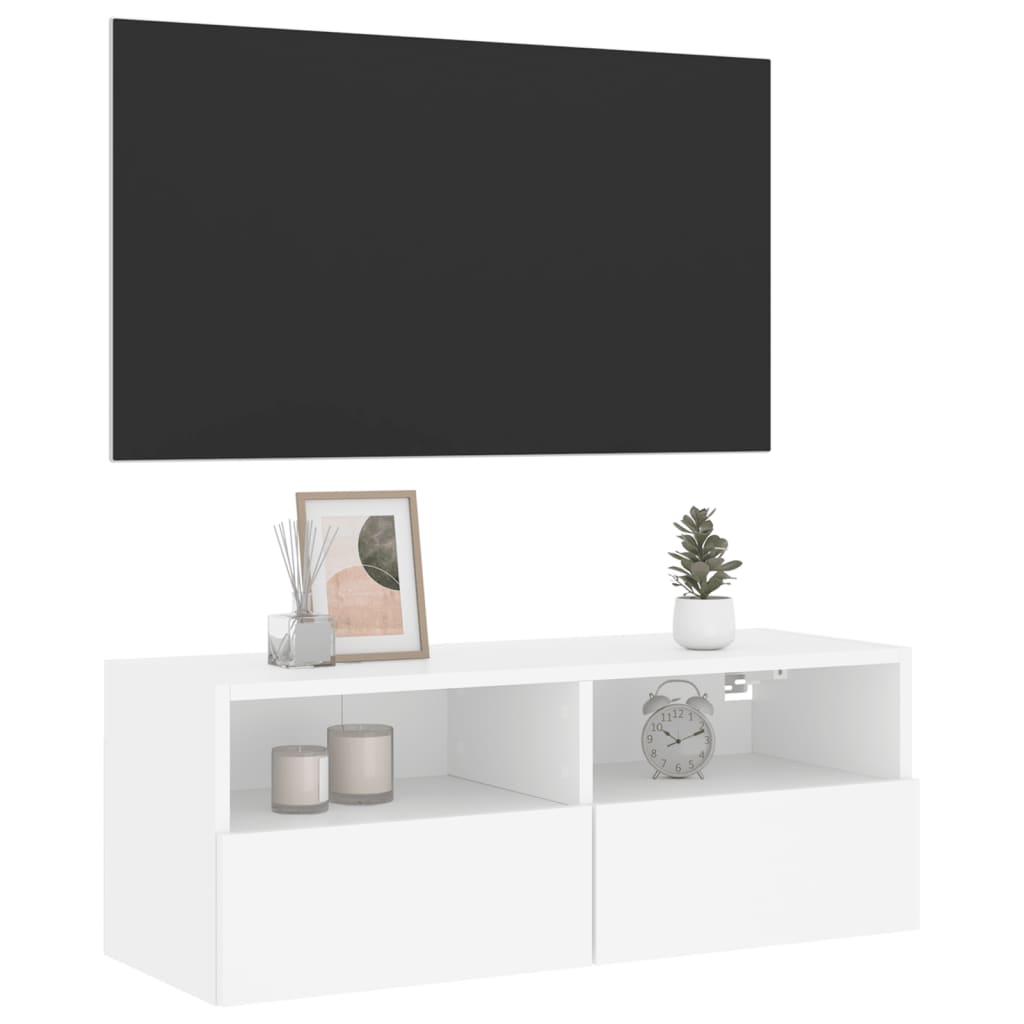 Zidni TV ormarić bijeli 80 x 30 x 30 cm od konstruiranog drva