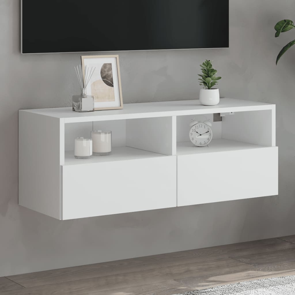 Zidni TV ormarić bijeli 80 x 30 x 30 cm od konstruiranog drva