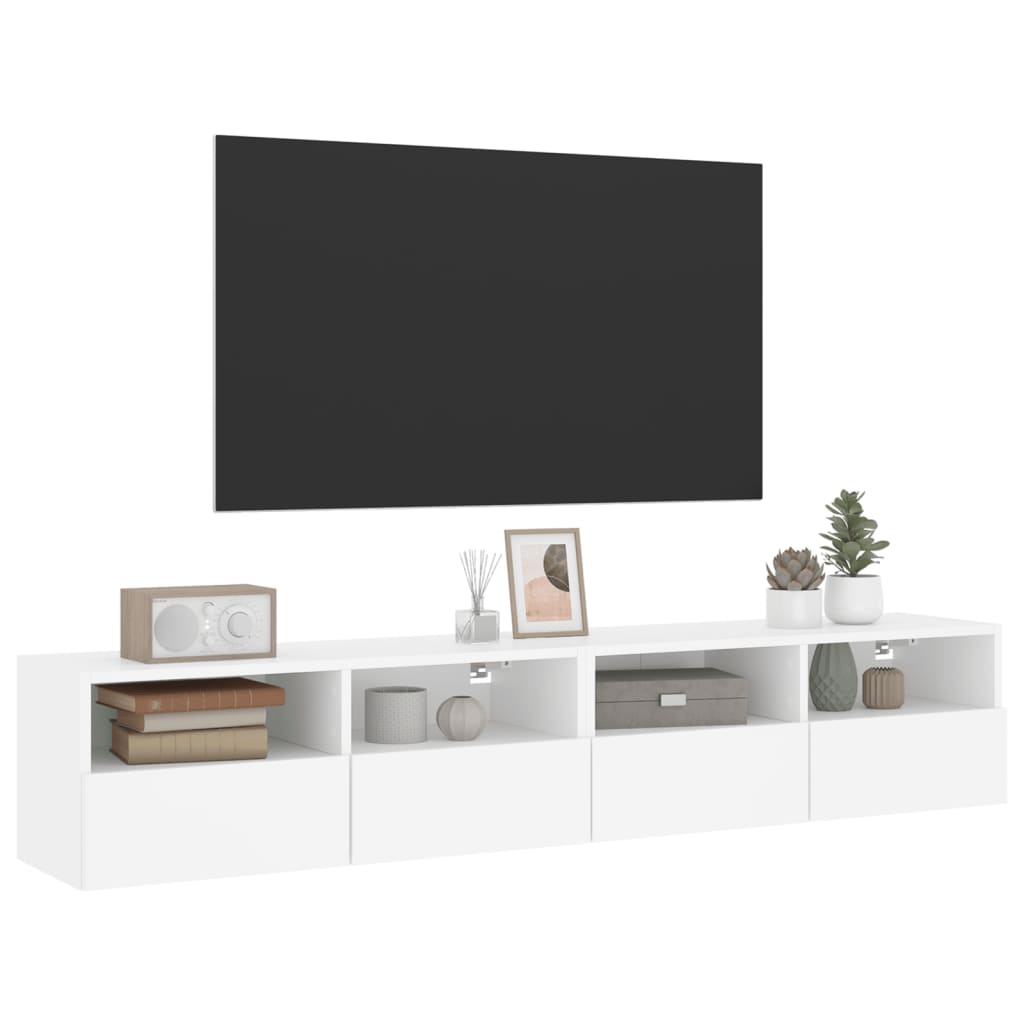 Zidni TV ormarići 2 kom bijeli 80x30x30 cm konstruirano drvo
