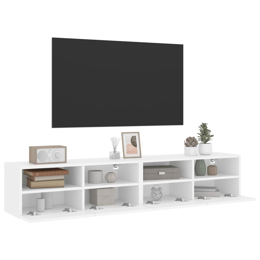 Zidni TV ormarići 2 kom bijeli 80x30x30 cm konstruirano drvo