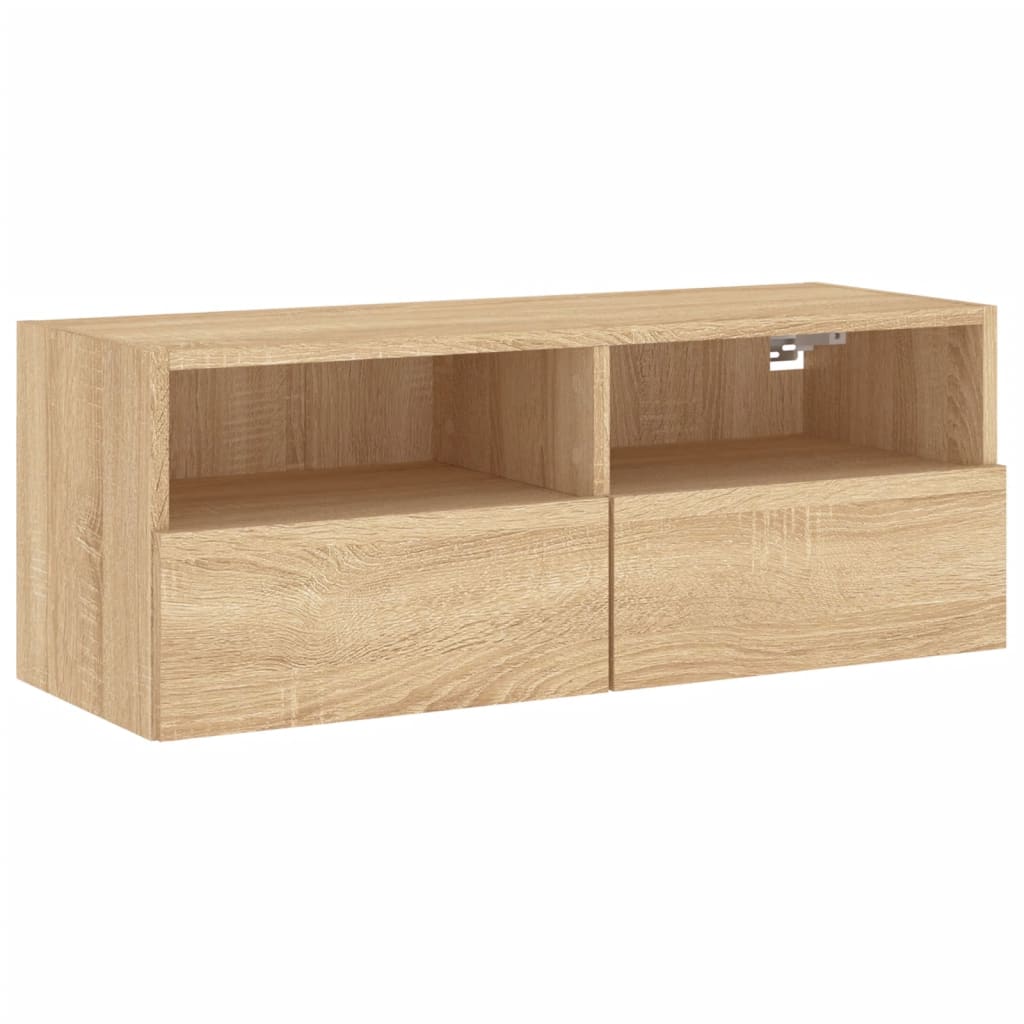 Zidni TV ormarić boja hrasta 80 x 30 x 30 cm konstruirano drvo