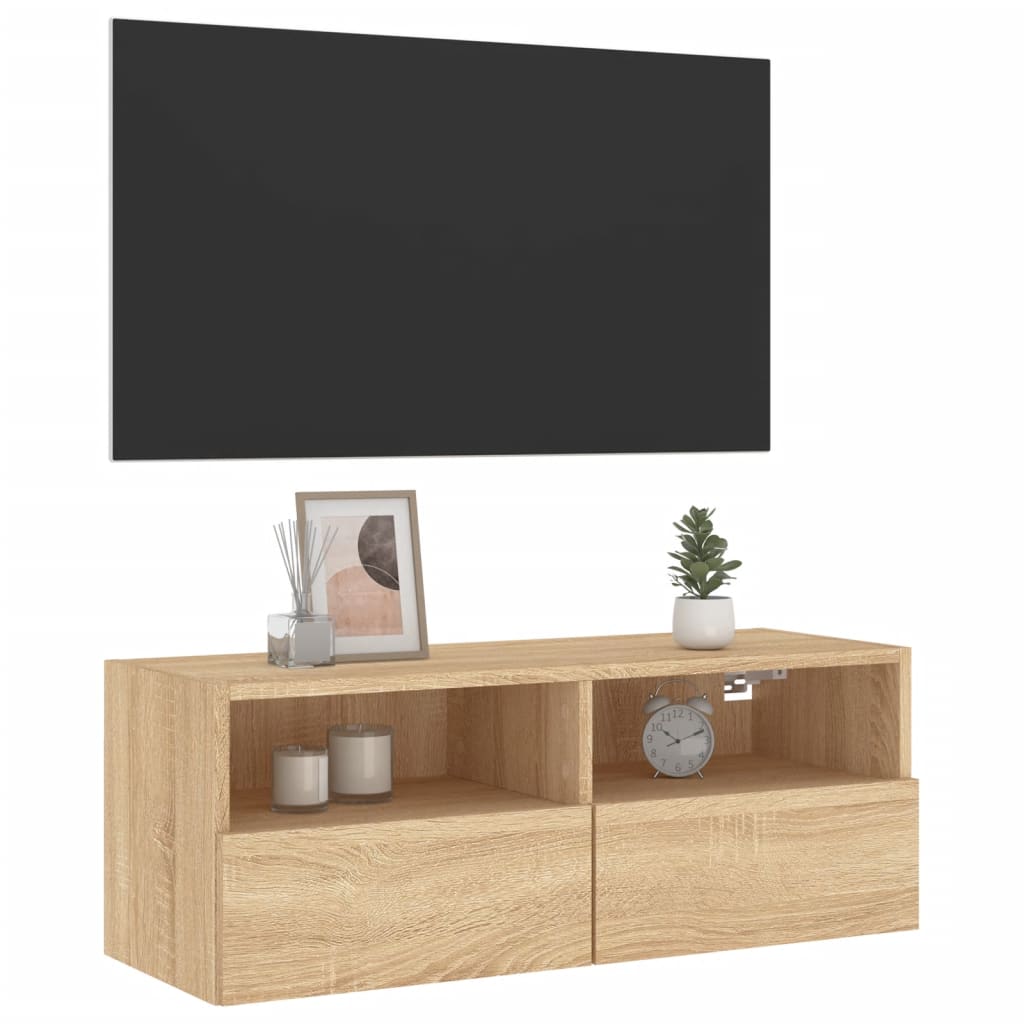 Zidni TV ormarić boja hrasta 80 x 30 x 30 cm konstruirano drvo
