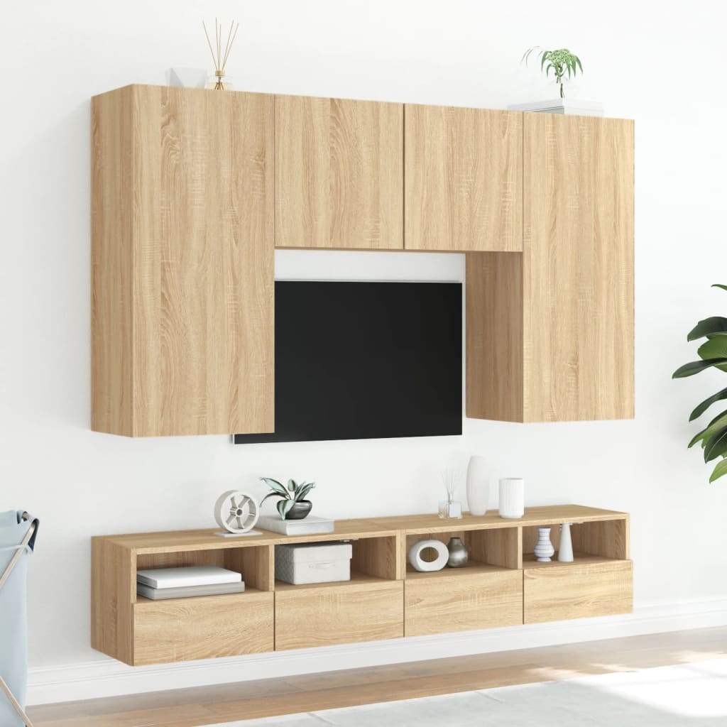 Zidni TV ormarići 2 kom boja hrasta 80 x 30 x 30 cm drveni