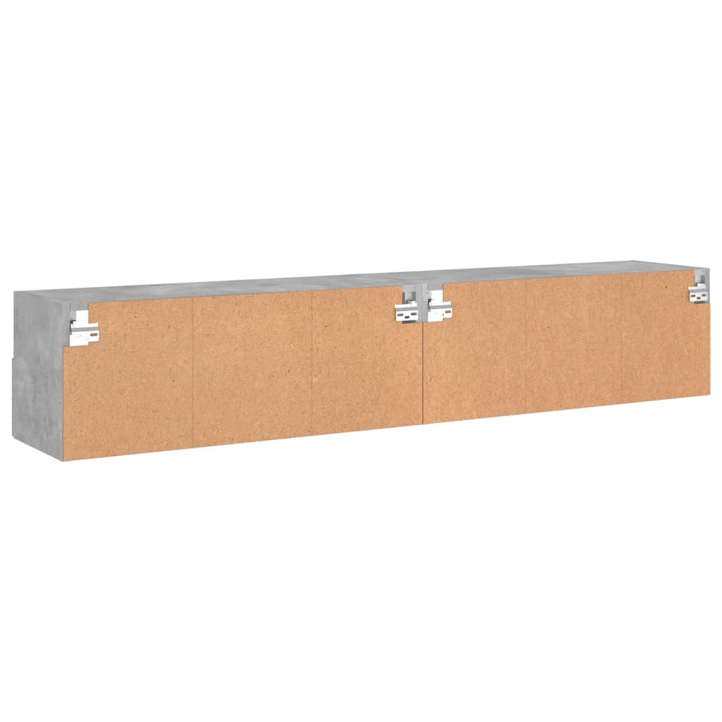 Zidni TV ormarići 2 kom siva boja betona 80 x 30 x 30 cm drveni