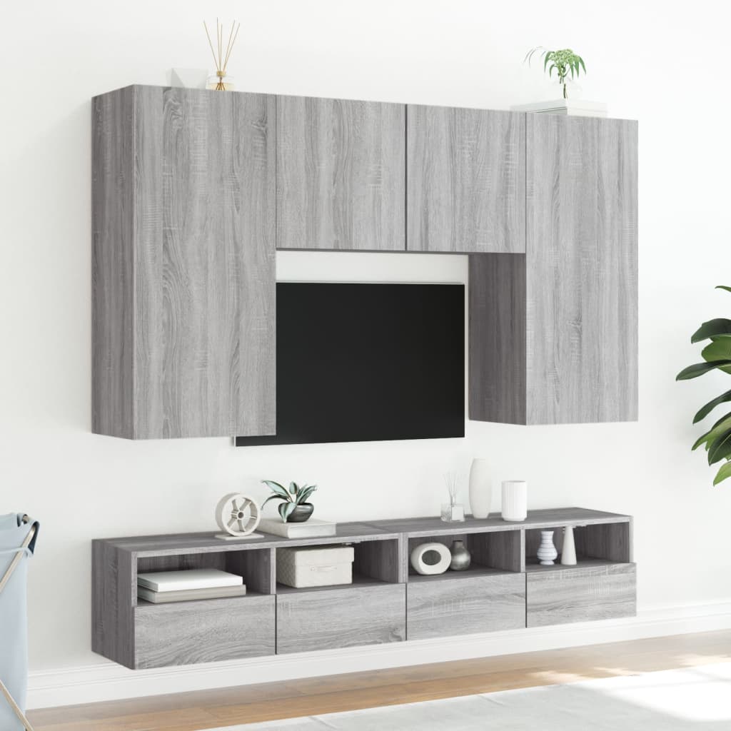 Zidni TV ormarić siva boja hrasta 80x30x30 cm konstruirano drvo