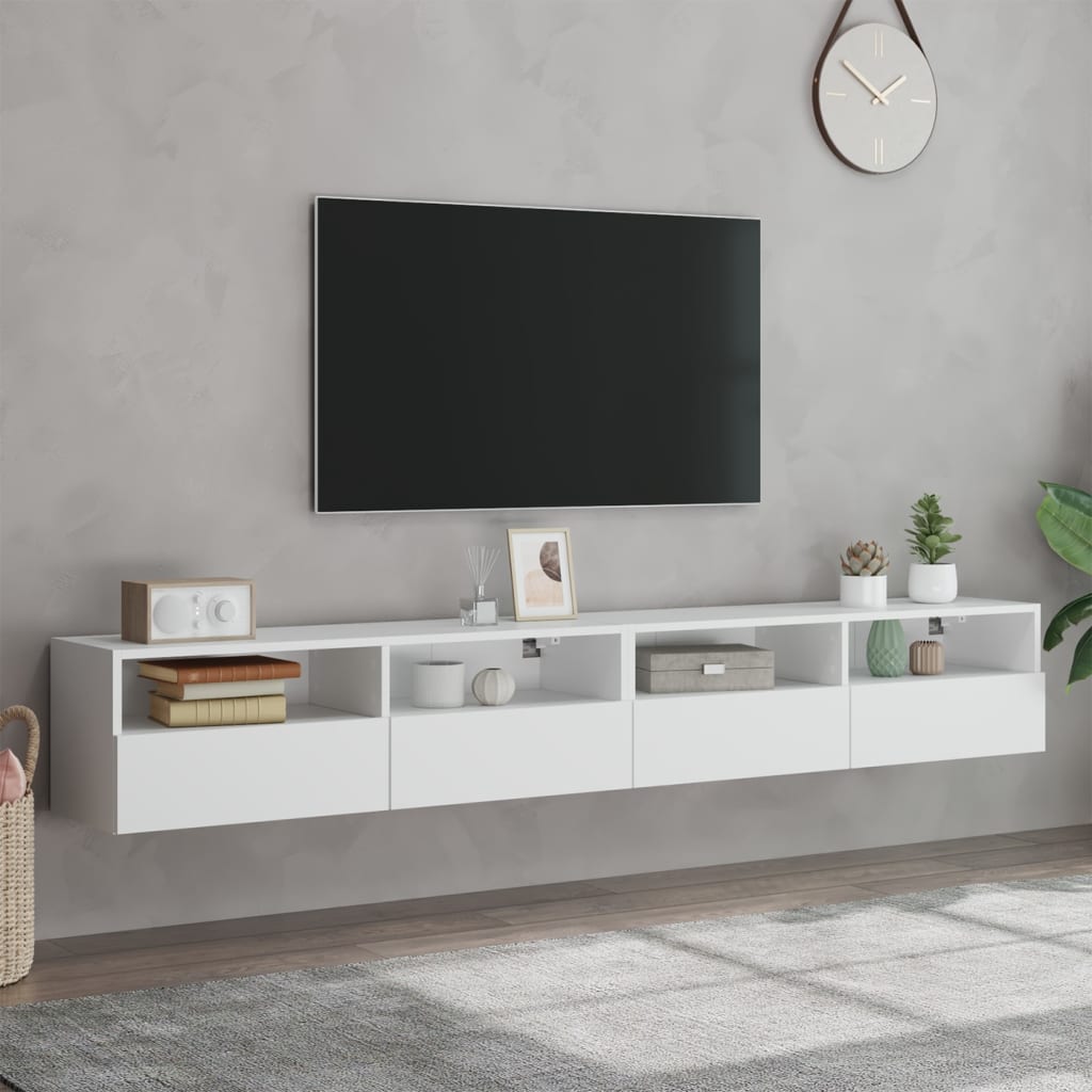 Zidni TV ormarići 2 kom bijeli 100x30x30 cm konstruirano drvo