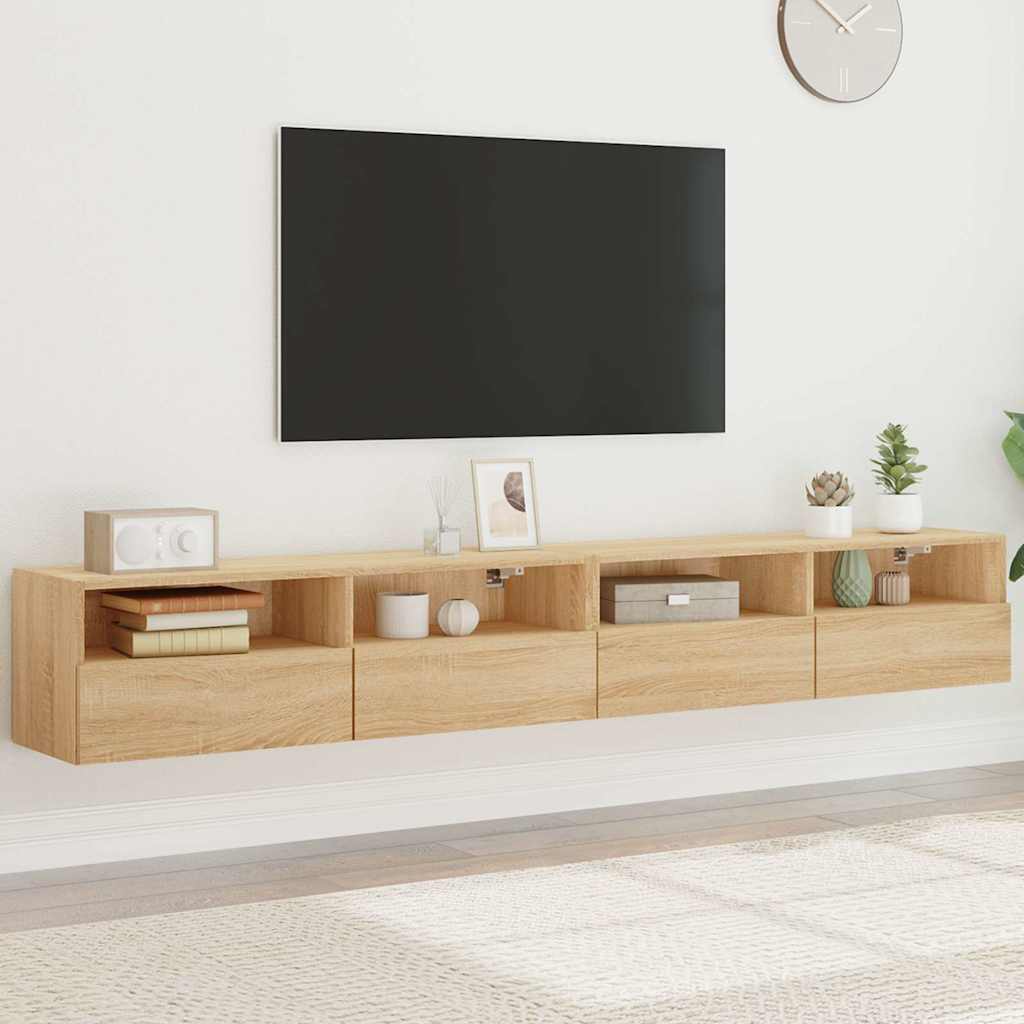 Zidni TV ormarići 2 kom boja hrasta 100 x 30 x 30 cm drveni