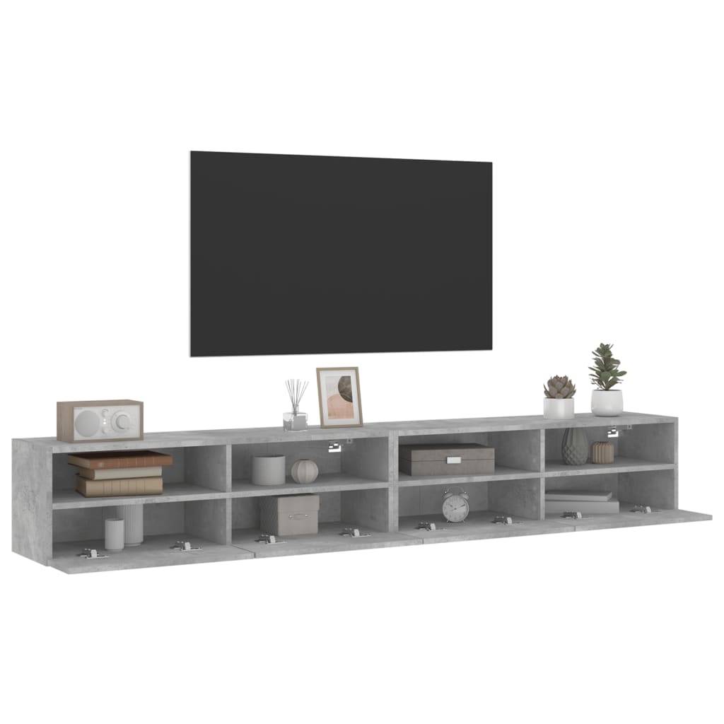 Zidni TV ormarići 2 kom siva boja betona 100x30x30 cm drveni