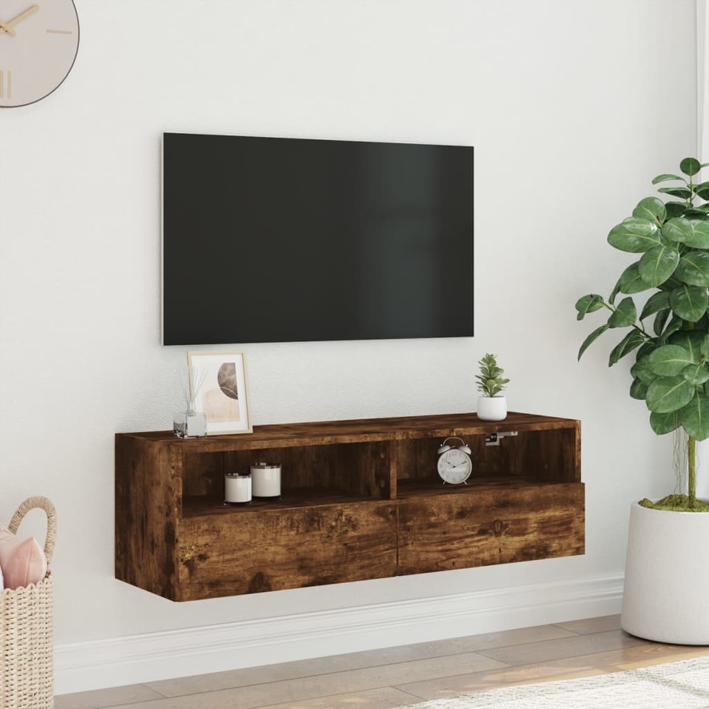 Zidni TV ormarić boja hrasta 100 x 30 x 30 cm konstruirano drvo
