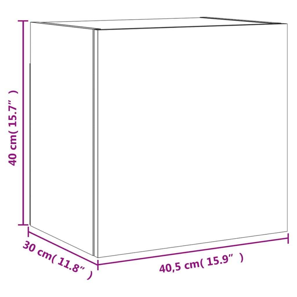 Zidni TV ormarić bijeli 40,5 x 30 x 40 cm od konstruiranog drva