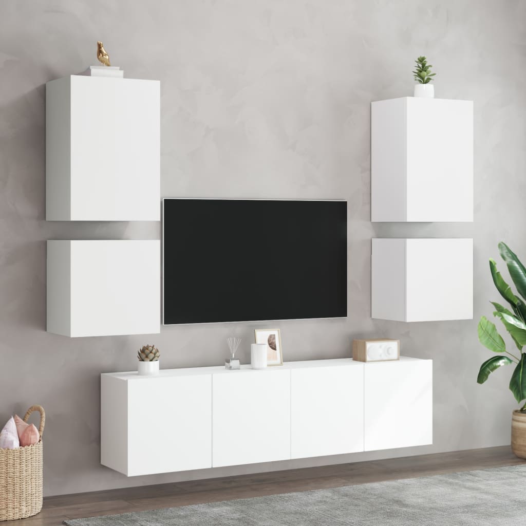 Zidni TV ormarić bijeli 40,5 x 30 x 40 cm od konstruiranog drva