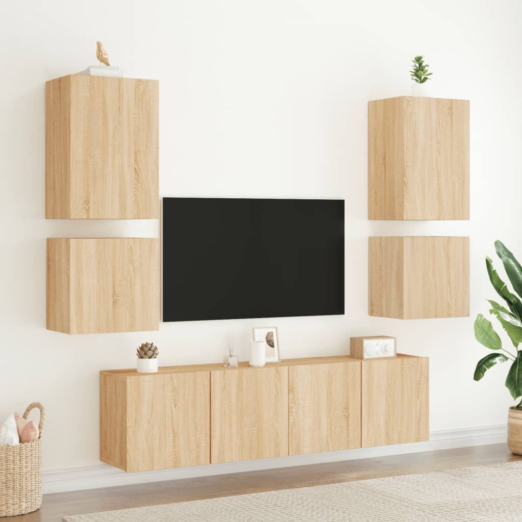 Zidni TV ormarić boja hrasta 40,5x30x40 cm konstruirano drvo