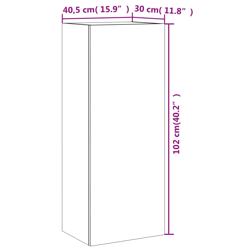 Zidni TV ormarić boja hrasta 40,5x30x102 cm konstruirano drvo