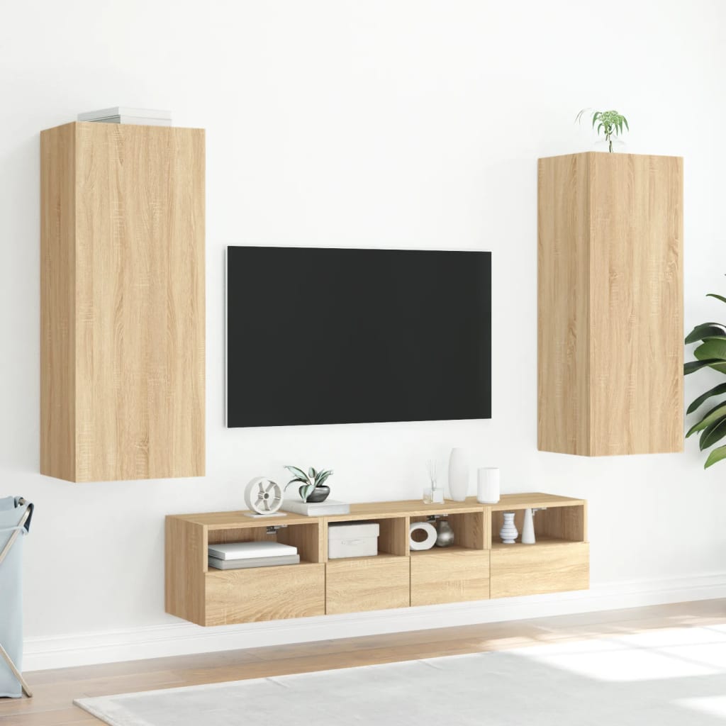 Zidni TV ormarić boja hrasta 40,5x30x102 cm konstruirano drvo