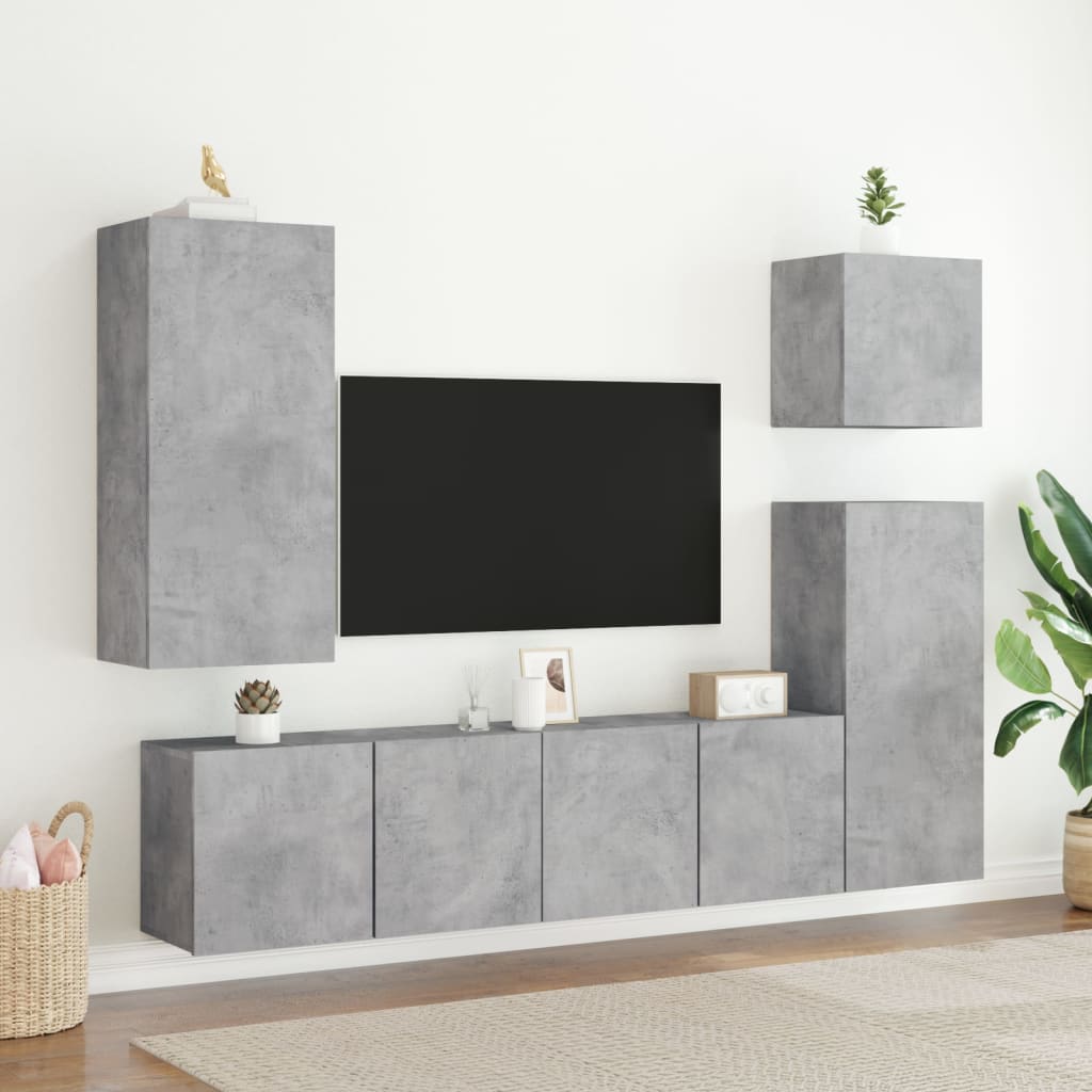 Zidni TV ormarići 2 kom sivi boja betona 80x30x41 cm