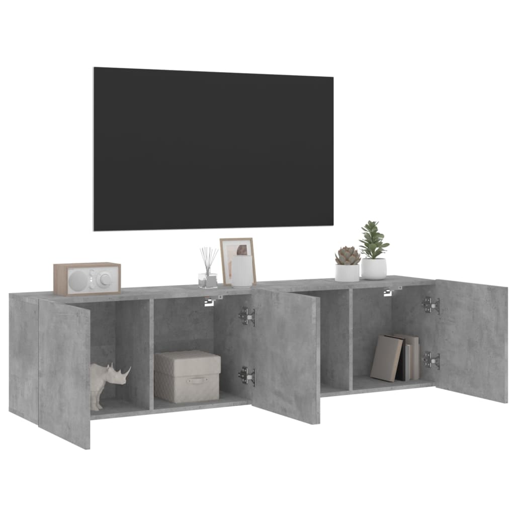Zidni TV ormarići 2 kom sivi boja betona 80x30x41 cm