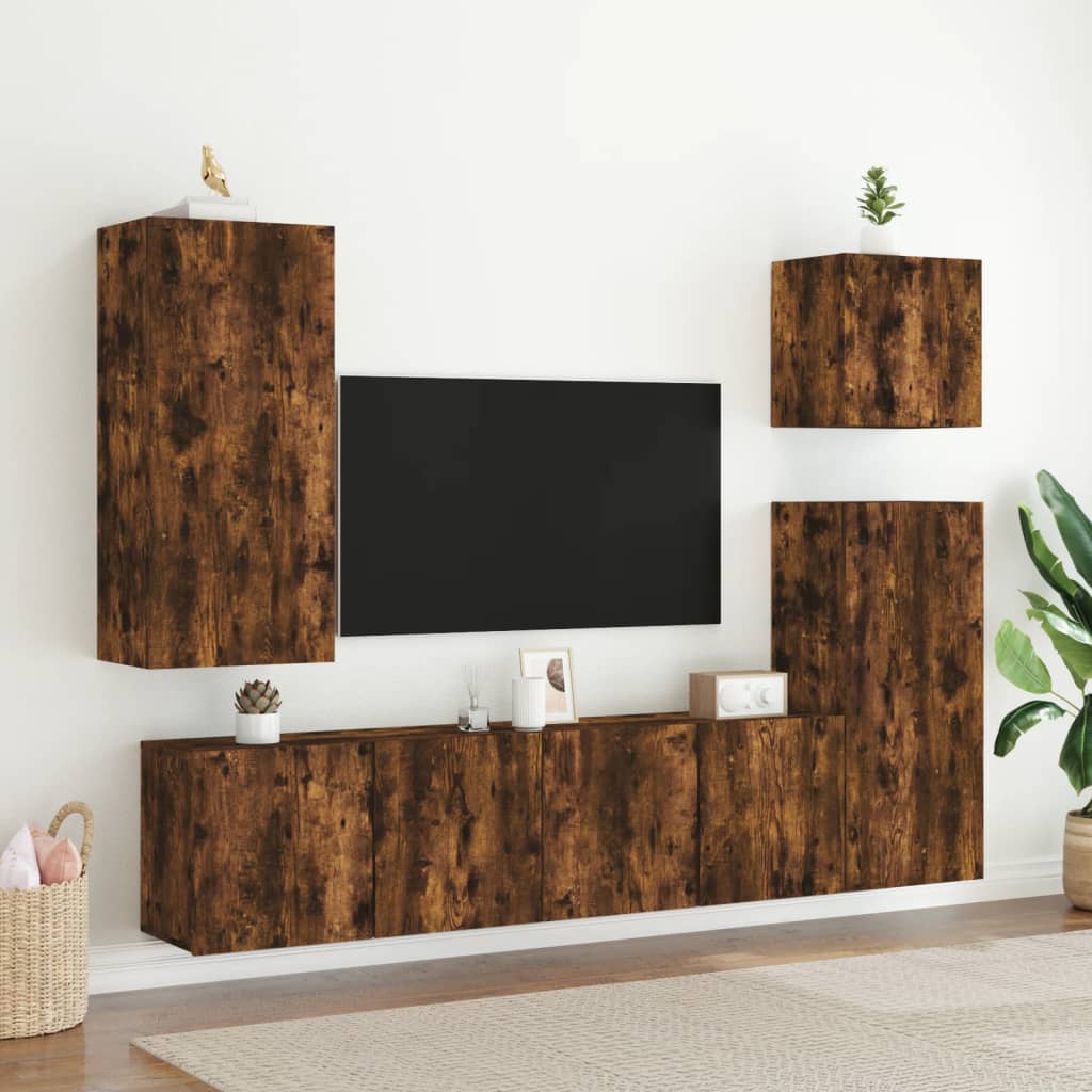 Zidni TV ormarić boja dimljenog hrasta 80x30x41 cm