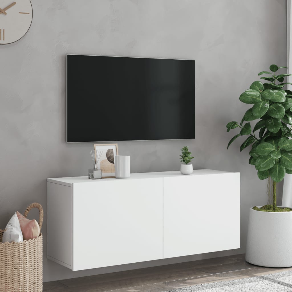 Zidni TV ormarić bijeli 100x30x41 cm