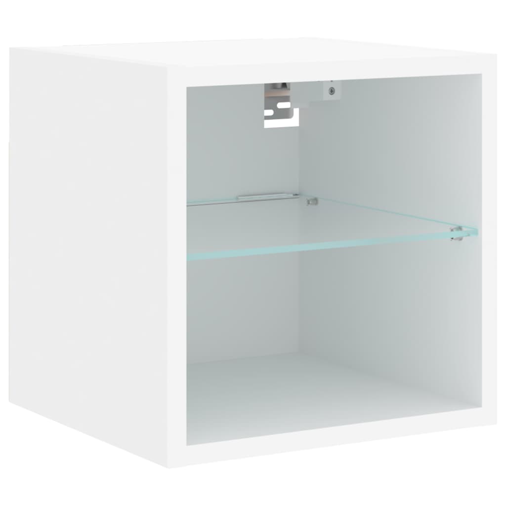 Zidni TV ormarić s LED svjetlima bijeli 30 x 28,5 x 30 cm