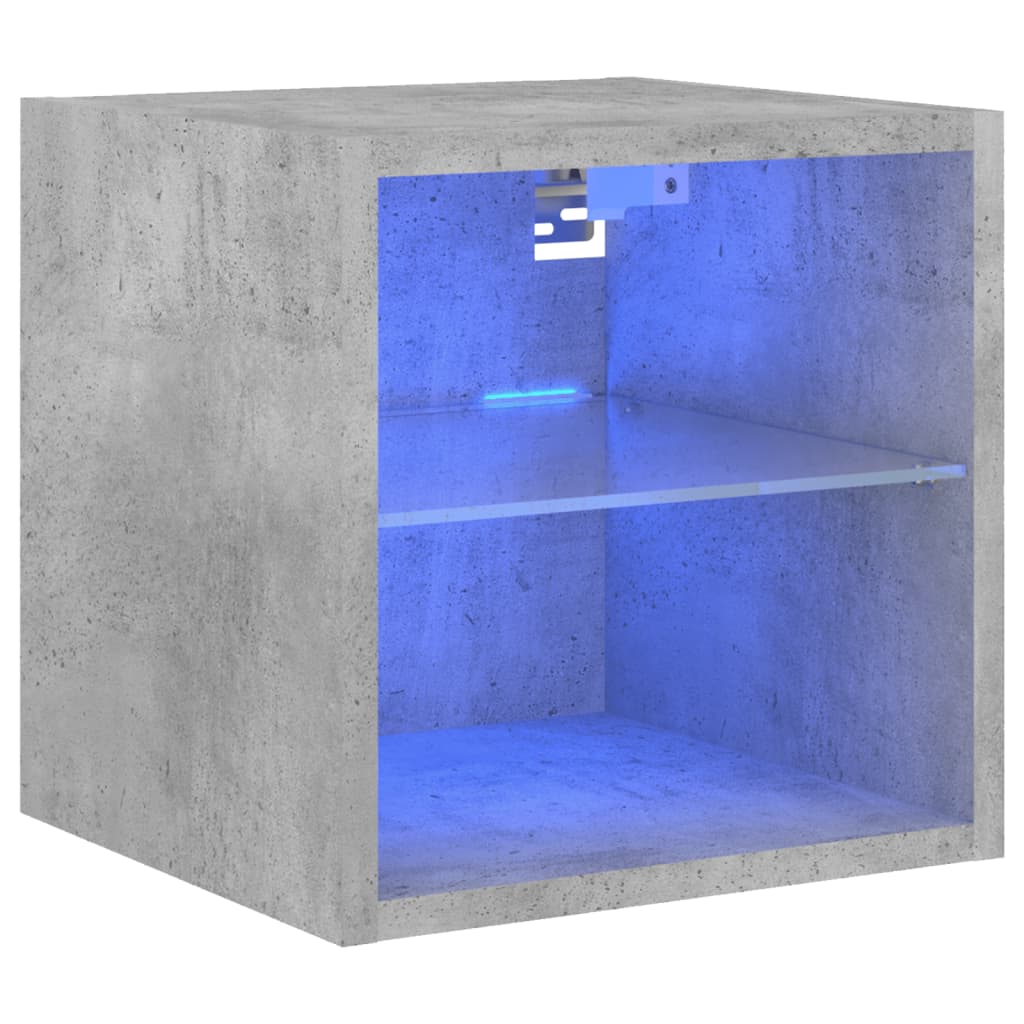 TV ormarić s LED svjetlima siva boja betona 30 x 28,5 x 30 cm