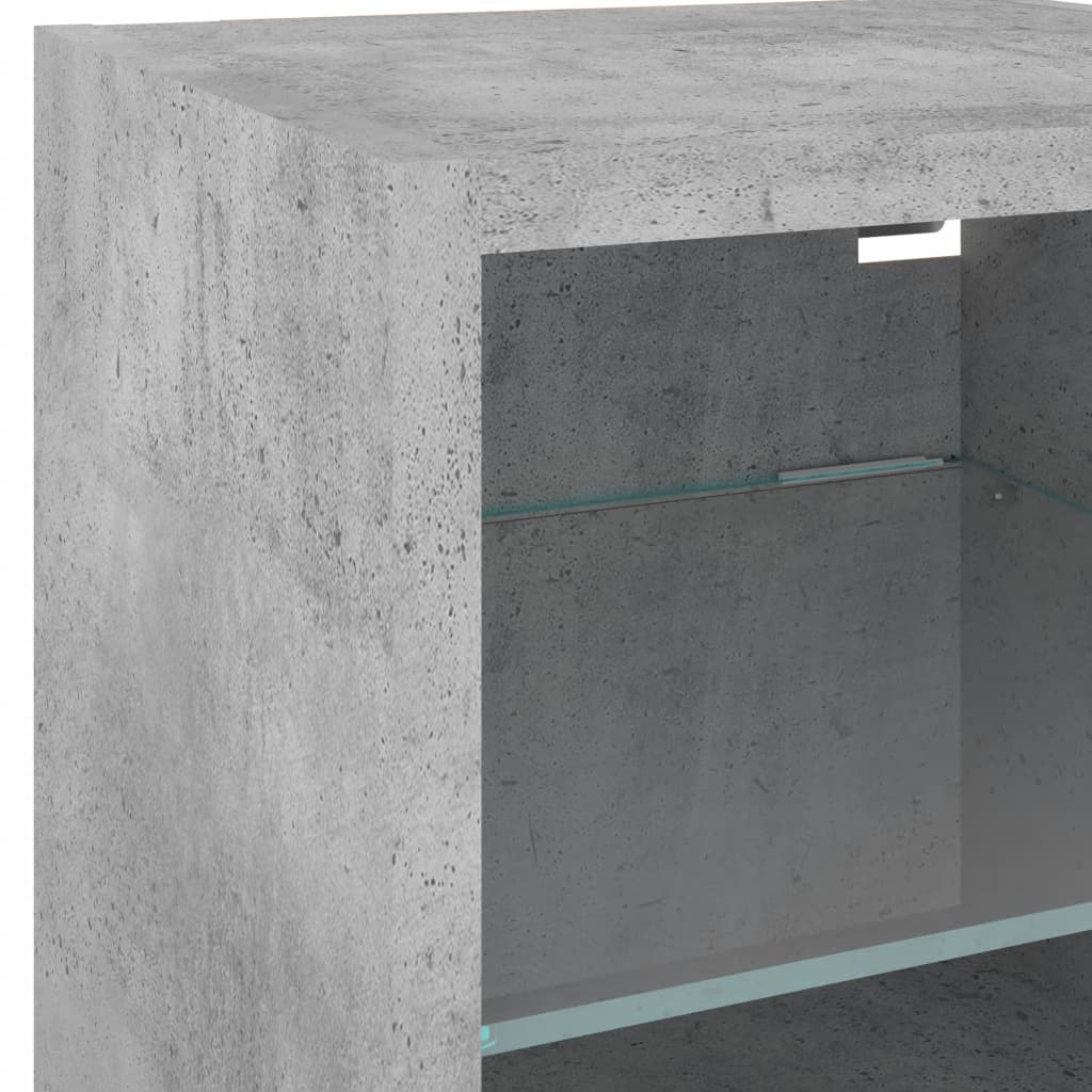 TV ormarić s LED svjetlima siva boja betona 30 x 28,5 x 30 cm