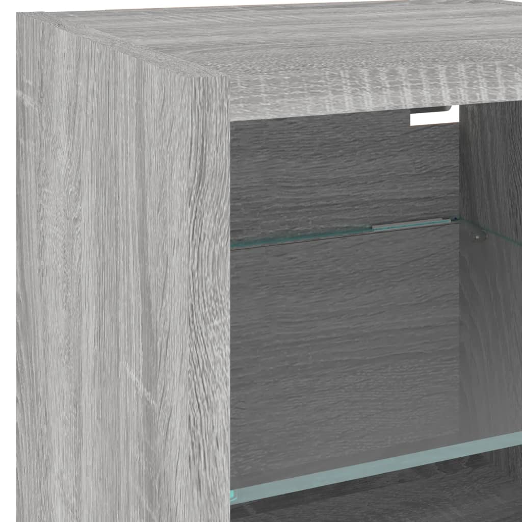 Zidni TV ormarići LED 2 kom siva boja hrasta 30 x 28,5 x 30 cm