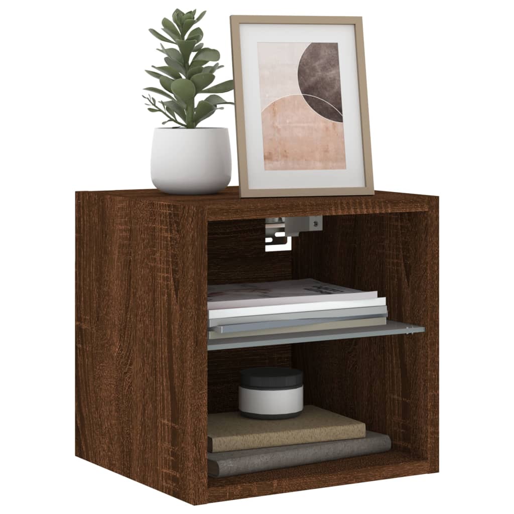 Zidni TV ormarić s LED svjetlima boja hrasta 30 x 28,5 x 30 cm