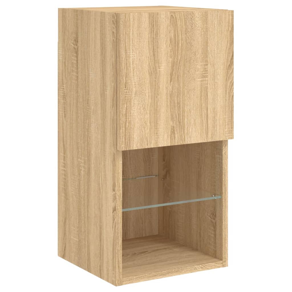TV ormarići s LED svjetlima 2 kom boja hrasta 30,5x30x60 cm