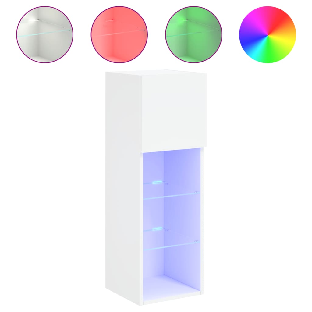 TV ormarići s LED svjetlima 2 kom bijeli 30,5x30x90 cm