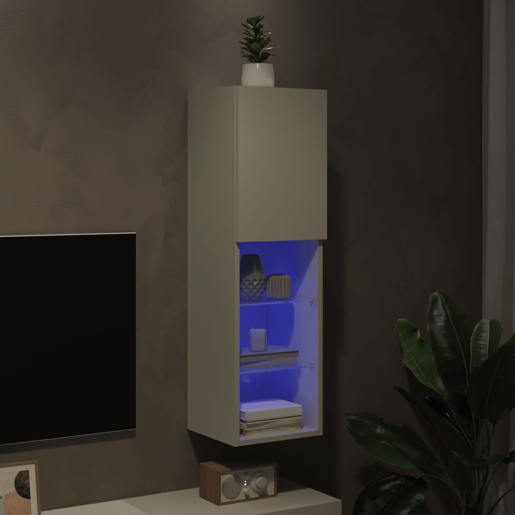 TV ormarići s LED svjetlima 2 kom bijeli 30,5x30x102 cm