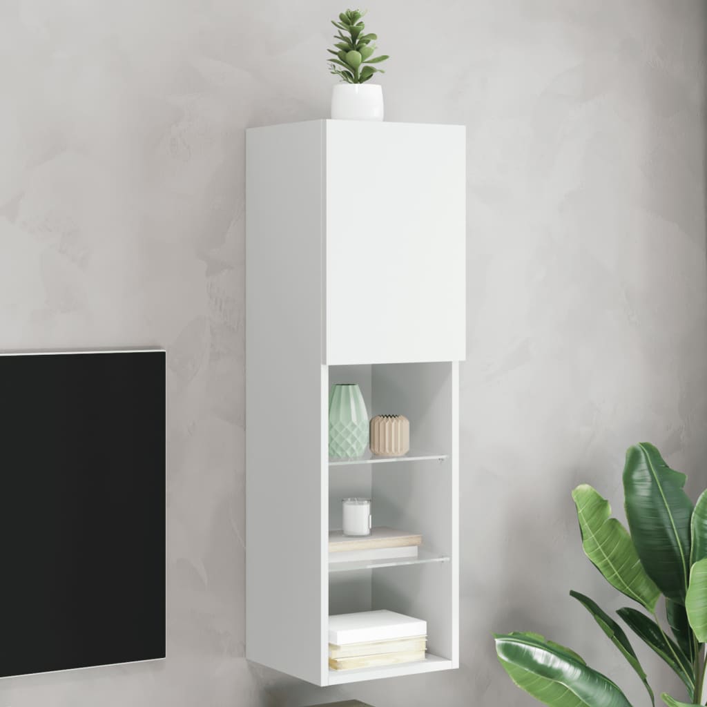 TV ormarići s LED svjetlima 2 kom bijeli 30,5x30x102 cm
