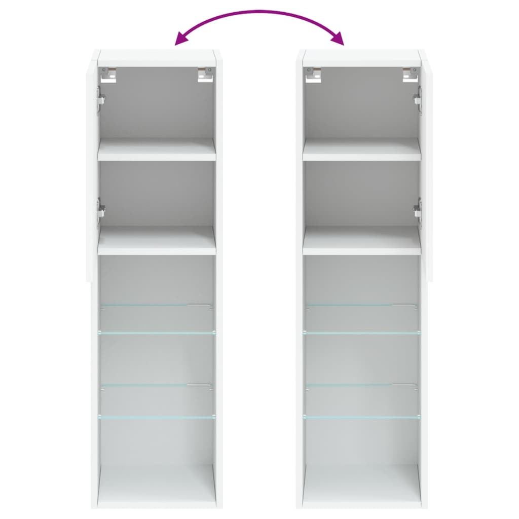 TV ormarići s LED svjetlima 2 kom bijeli 30,5 x 30 x 102 cm