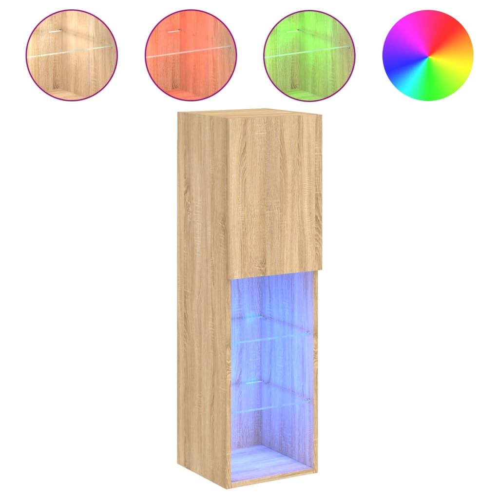 TV ormarić s LED svjetlima boja hrasta sonome 30,5x30x102 cm