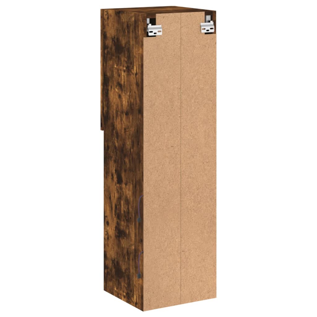 TV ormarić s LED svjetlima boja dimljenog hrasta 30,5x30x102 cm