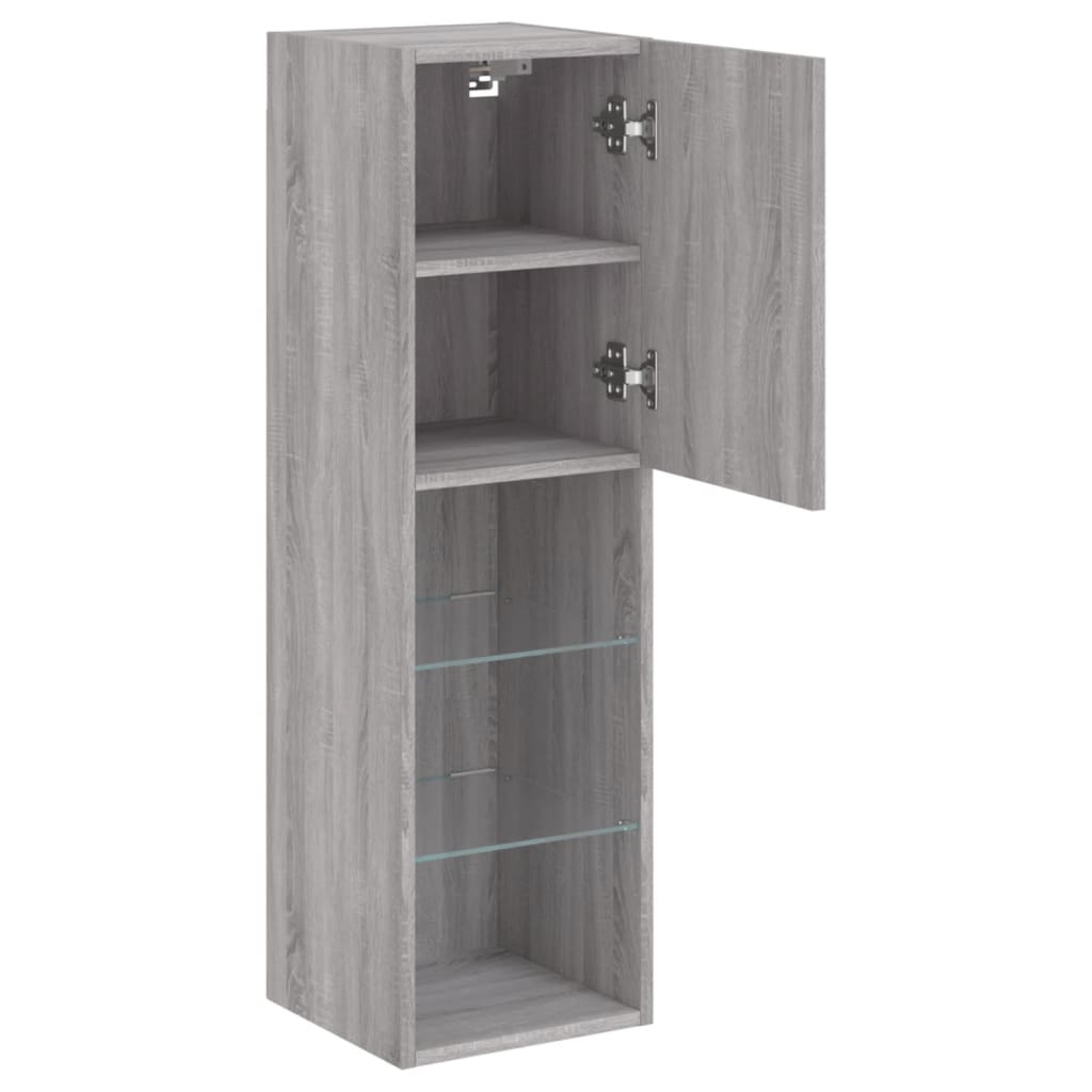 TV ormarići s LED svjetlima 2 kom boja hrasta 30,5x30x102 cm
