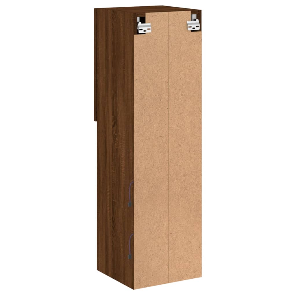 TV ormarić s LED svjetlima boja smeđeg hrasta 30,5x30x102 cm