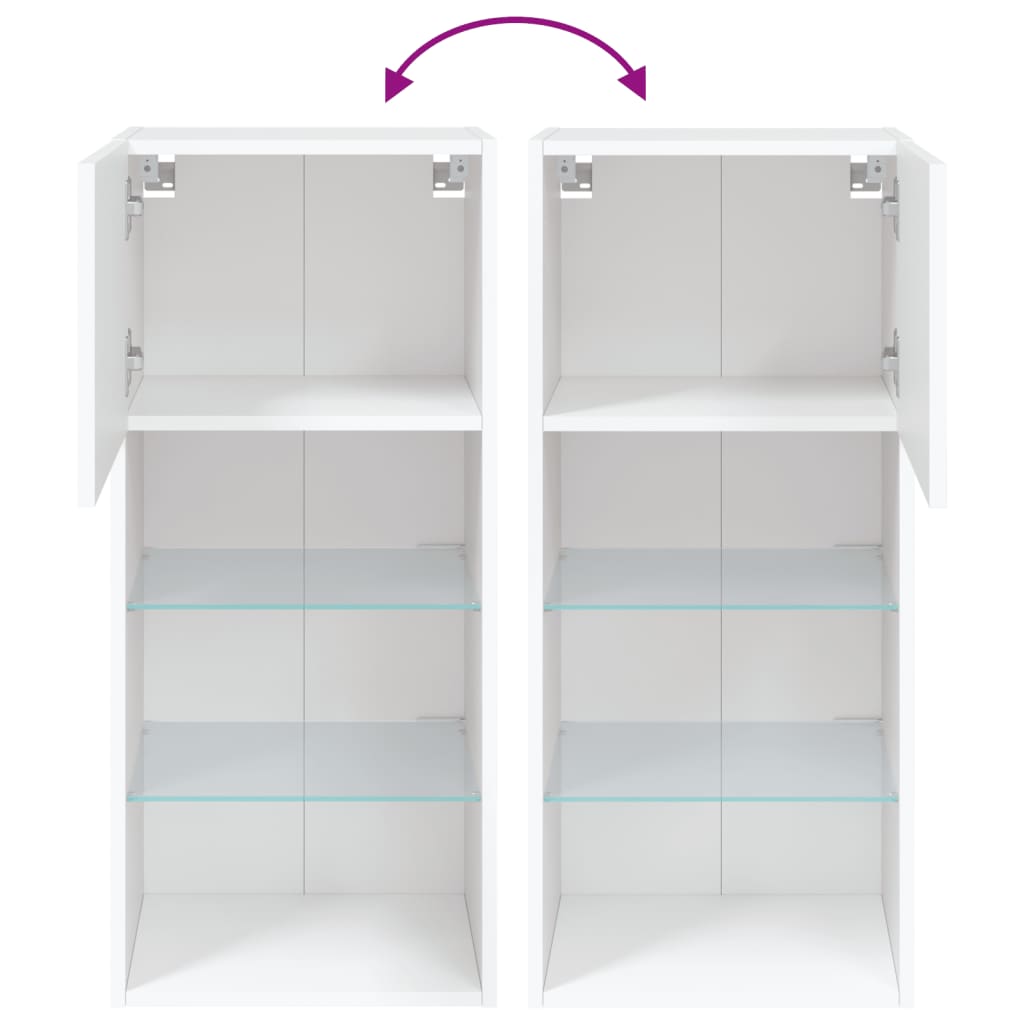 TV ormarići s LED svjetlima 2 kom bijeli 40,5x30x90 cm