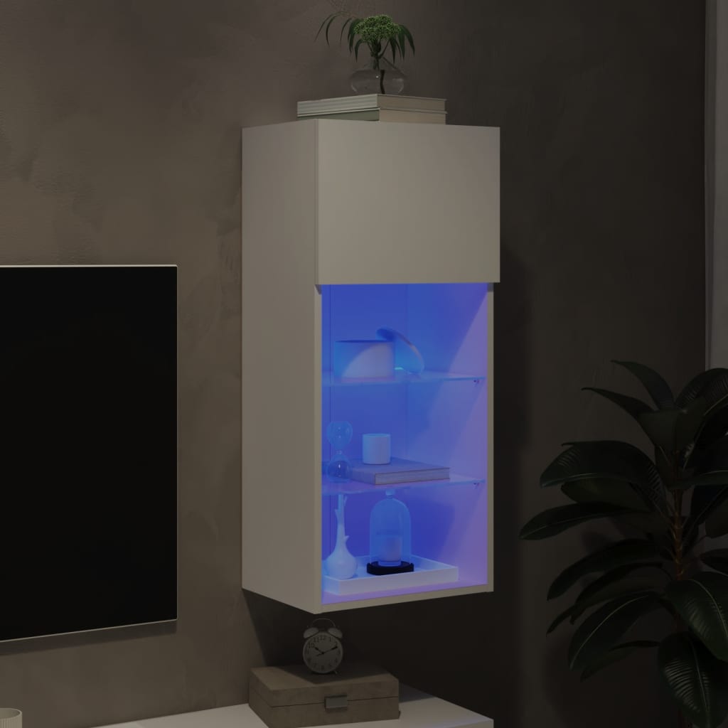 TV ormarići s LED svjetlima 2 kom bijeli 40,5x30x90 cm