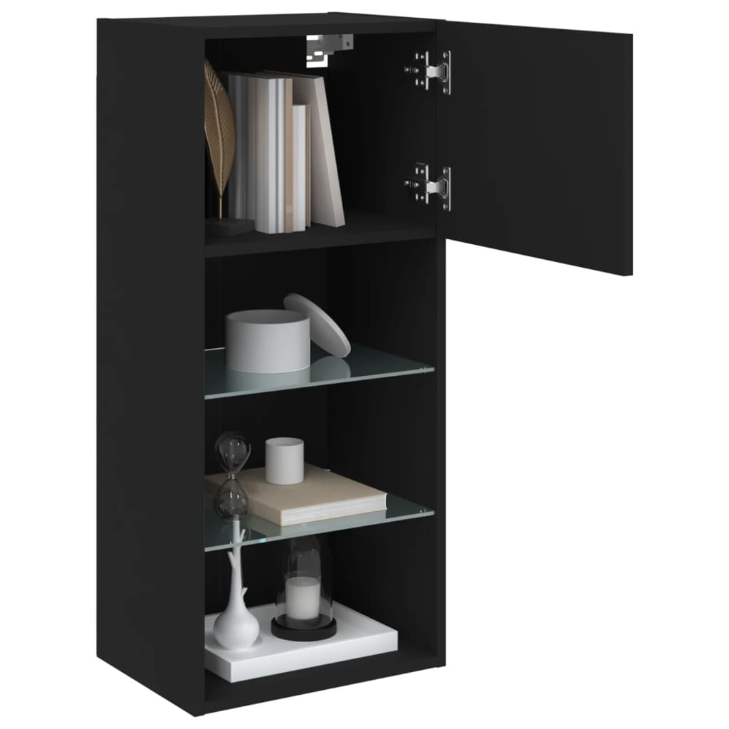 TV ormarići s LED svjetlima 2 kom crni 40,5x30x90 cm