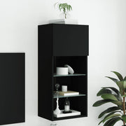 TV ormarići s LED svjetlima 2 kom crni 40,5x30x90 cm