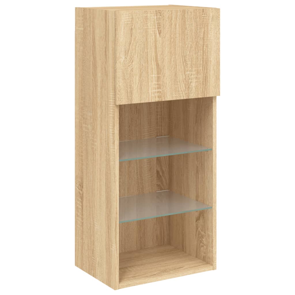 TV ormarić s LED svjetlima boja hrasta sonome 40,5x30x90 cm