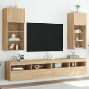 TV ormarići s LED svjetlima 2 kom boja hrasta 40,5 x 30 x 90 cm