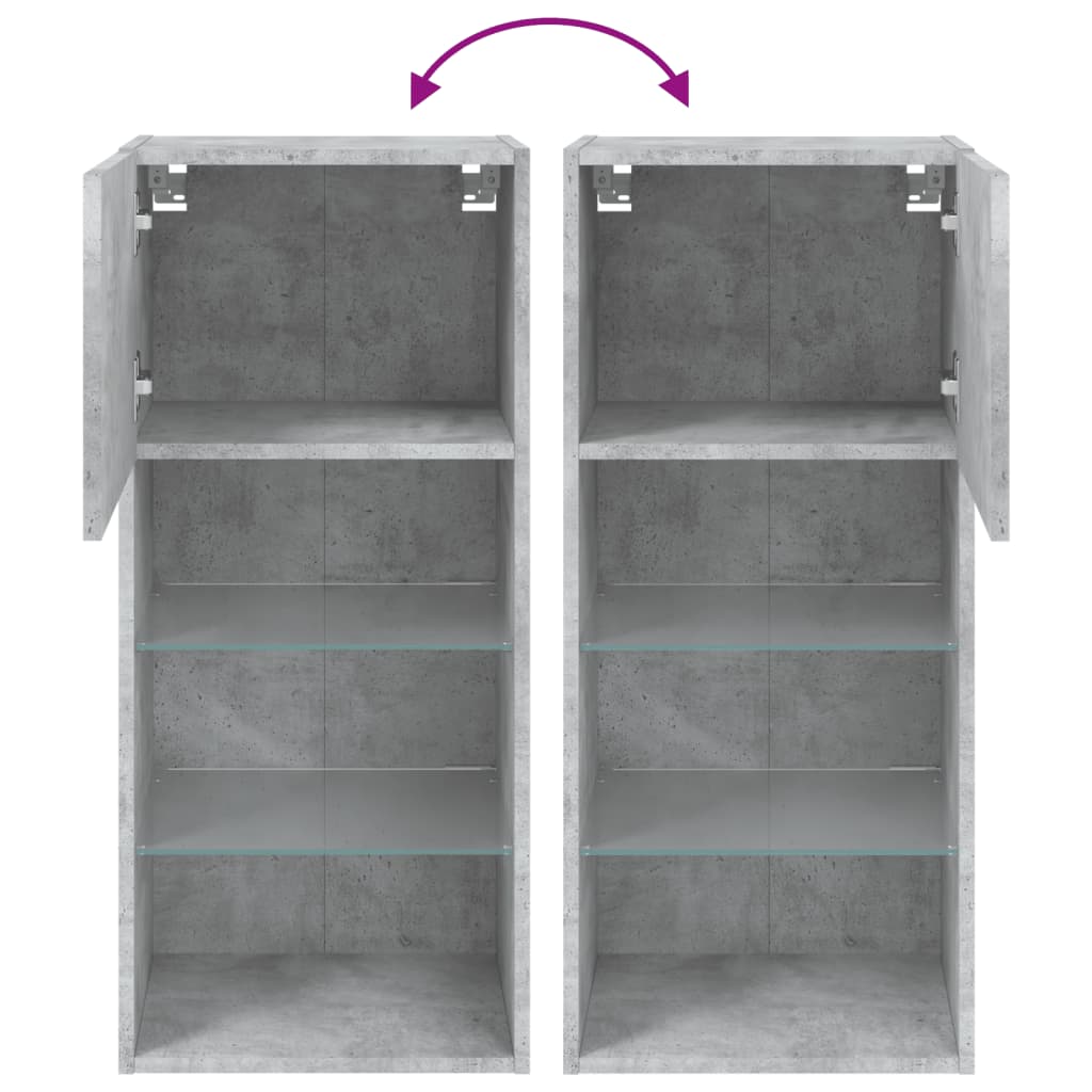 TV ormarići s LED svjetlima 2 kom boja betona 40,5 x 30 x 90 cm