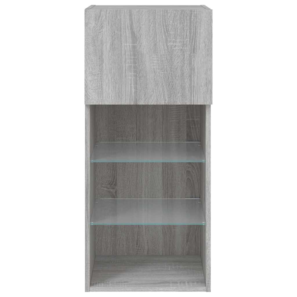 TV ormarić s LED svjetlima boja hrasta 40,5x30x90 cm