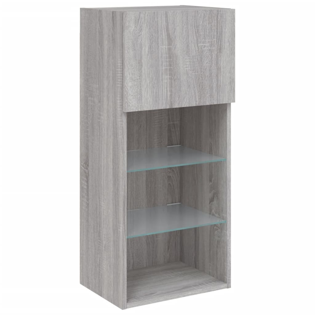 TV ormarići s LED svjetlima 2 kom boja hrasta 40,5 x 30 x 90 cm