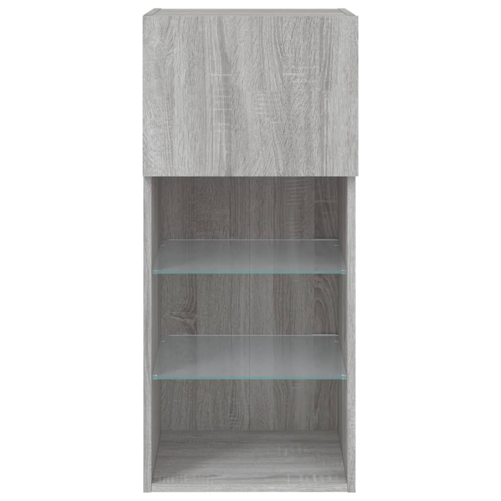 TV ormarići s LED svjetlima 2 kom boja hrasta 40,5 x 30 x 90 cm