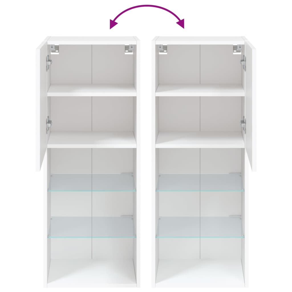 TV ormarić s LED svjetlima bijeli 40,5x30x102 cm