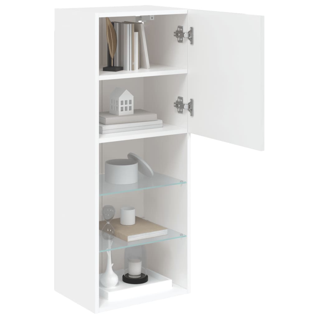 TV ormarić s LED svjetlima bijeli 40,5x30x102 cm