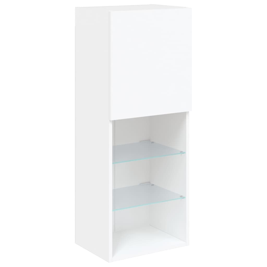 TV ormarić s LED svjetlima bijeli 40,5x30x102 cm